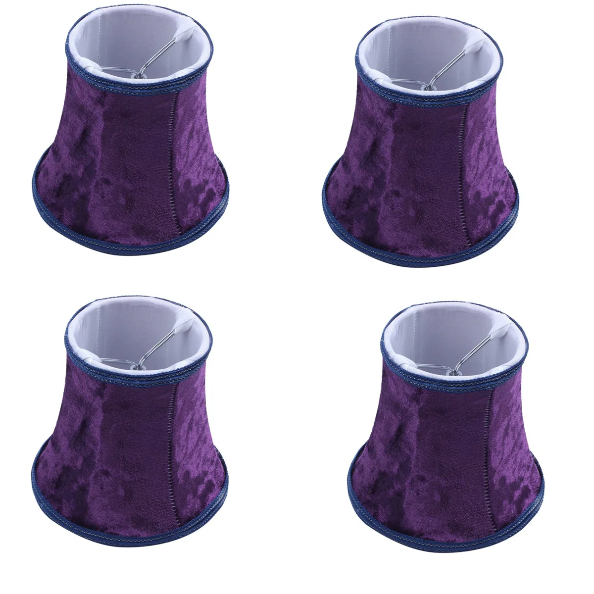 BAAU 4X Fabric Clip on Lamp Shade, E14 Handmade Lampshade for Modern European Style Wall Sconce Lamp, (Dark )