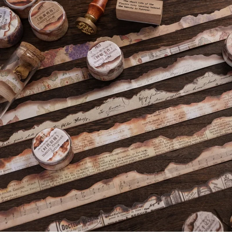 20mm*2m Burning Vintage Scrapbooking Alien Tapes Stickers DIY Junk Journal Decoration Scrapbook Washi Tape Making Material Paper