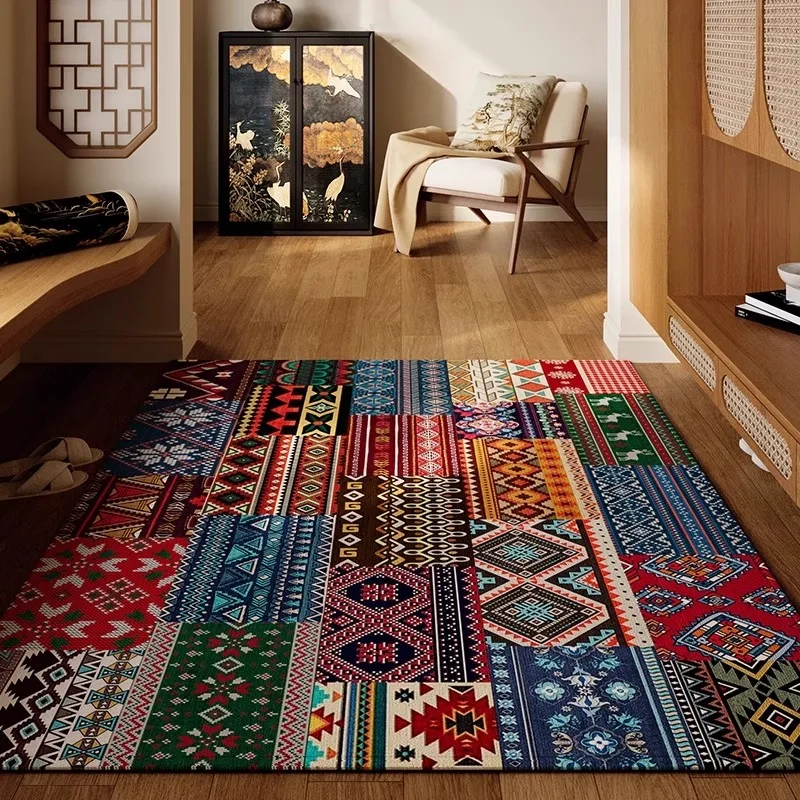 Colorful Living Room Carpet Retro Ethnic Style Bedroom Rugs Large Area Fashionable High-end Home Decoration Coffee Table Mats 러그