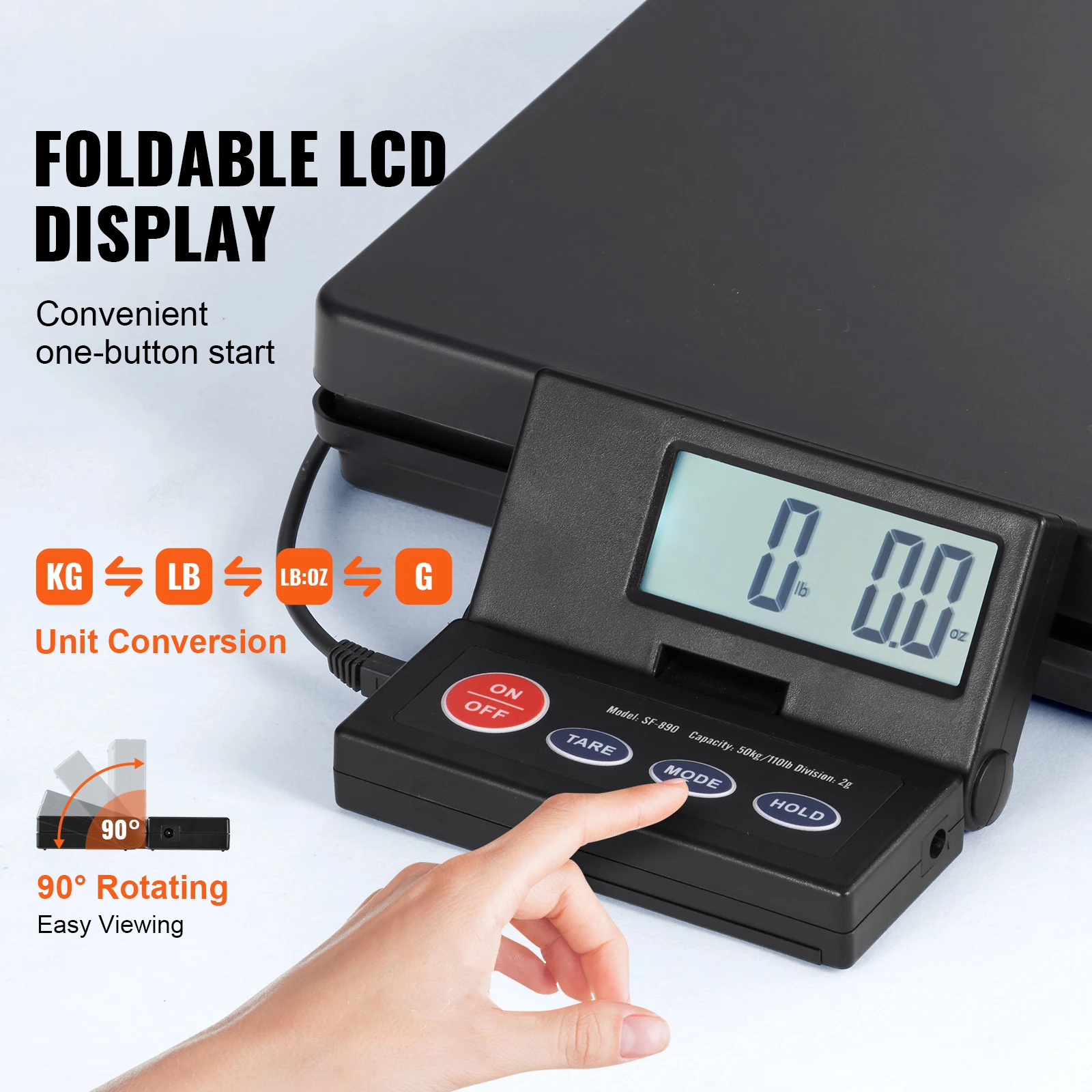 Digital Postal Shipping Scale with Foldable LCD Screen
