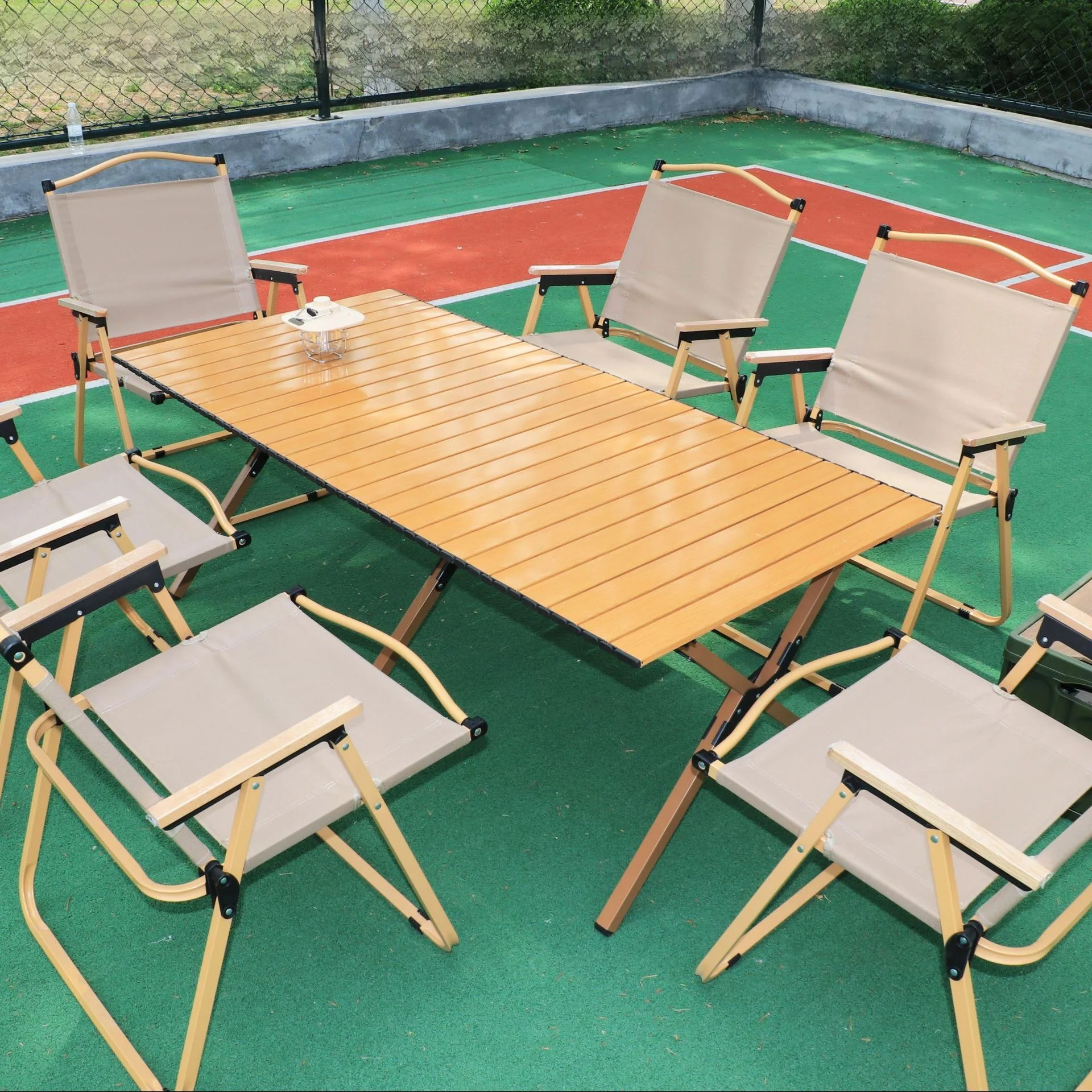 휴대용 야외 접이식 테이블 및 의자 세트 캠핑 피크닉 에그롤 테이블 문체어 레..