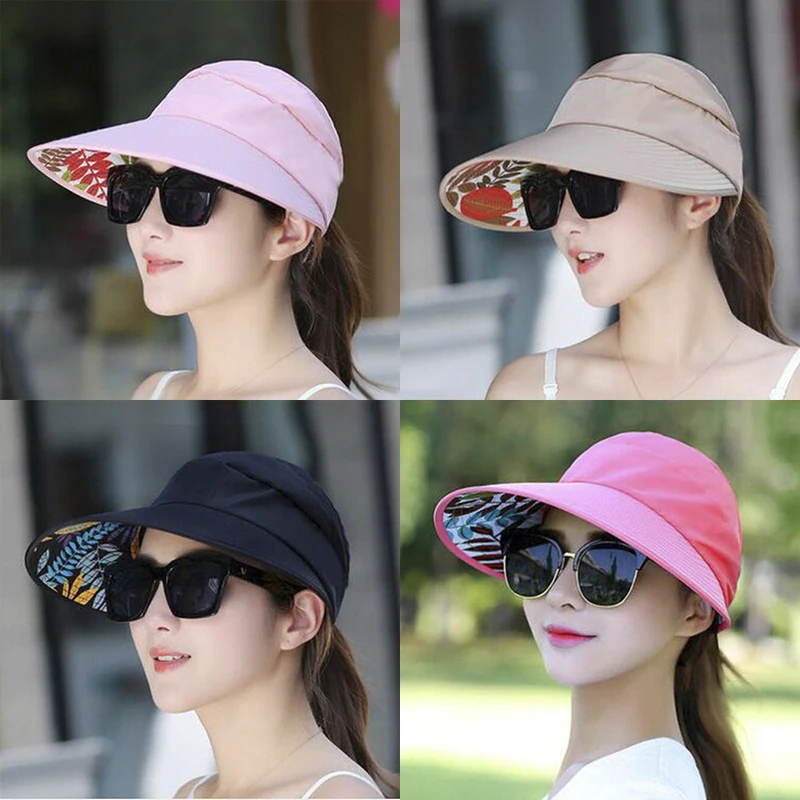 2022 NEW 1PC Women&s Anti-UV Fashion Wide Brim Summer Beach Sun Outdoor Hiking Folding Hat
