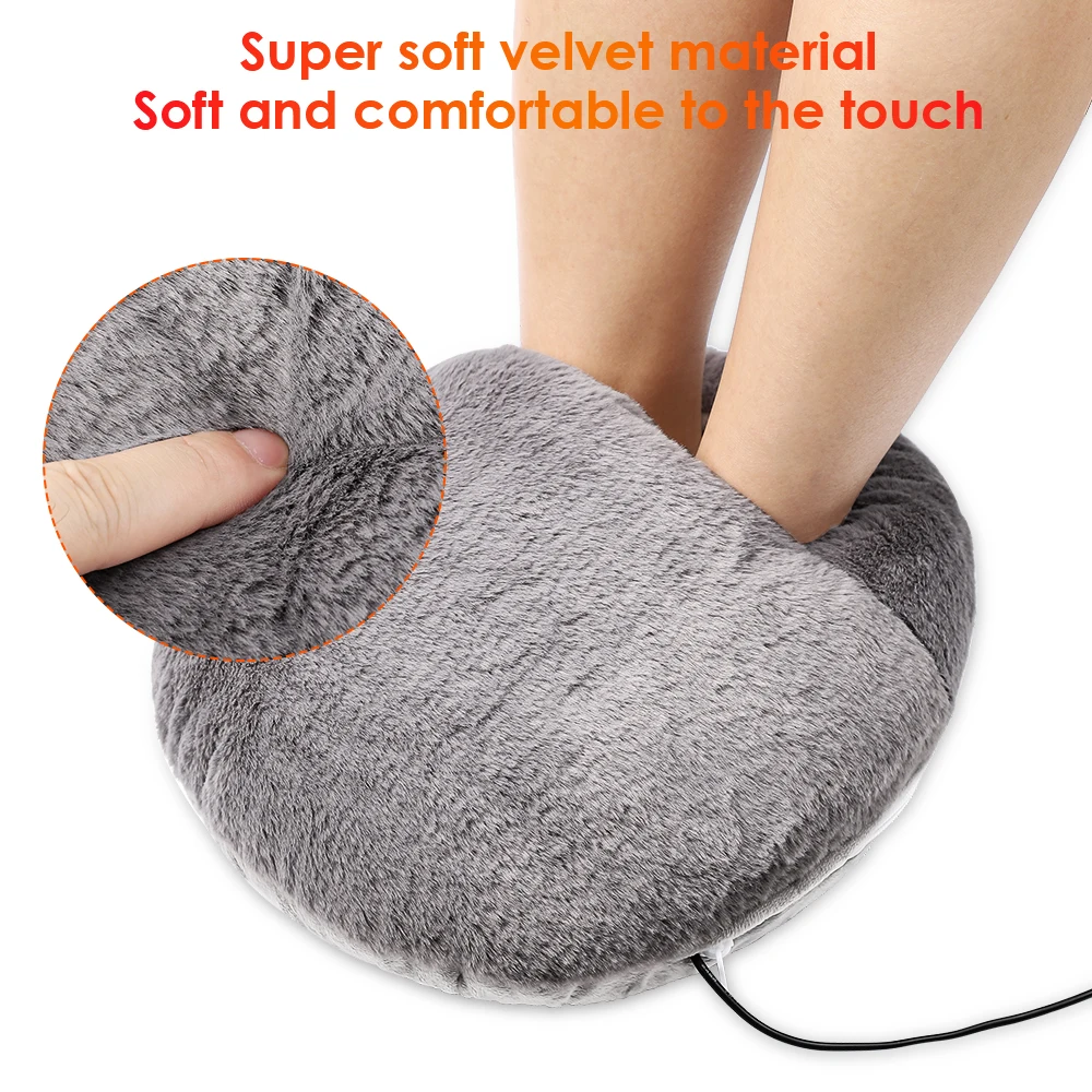 Soft Velvet USB Foot Warmer for Home Office Winter Use