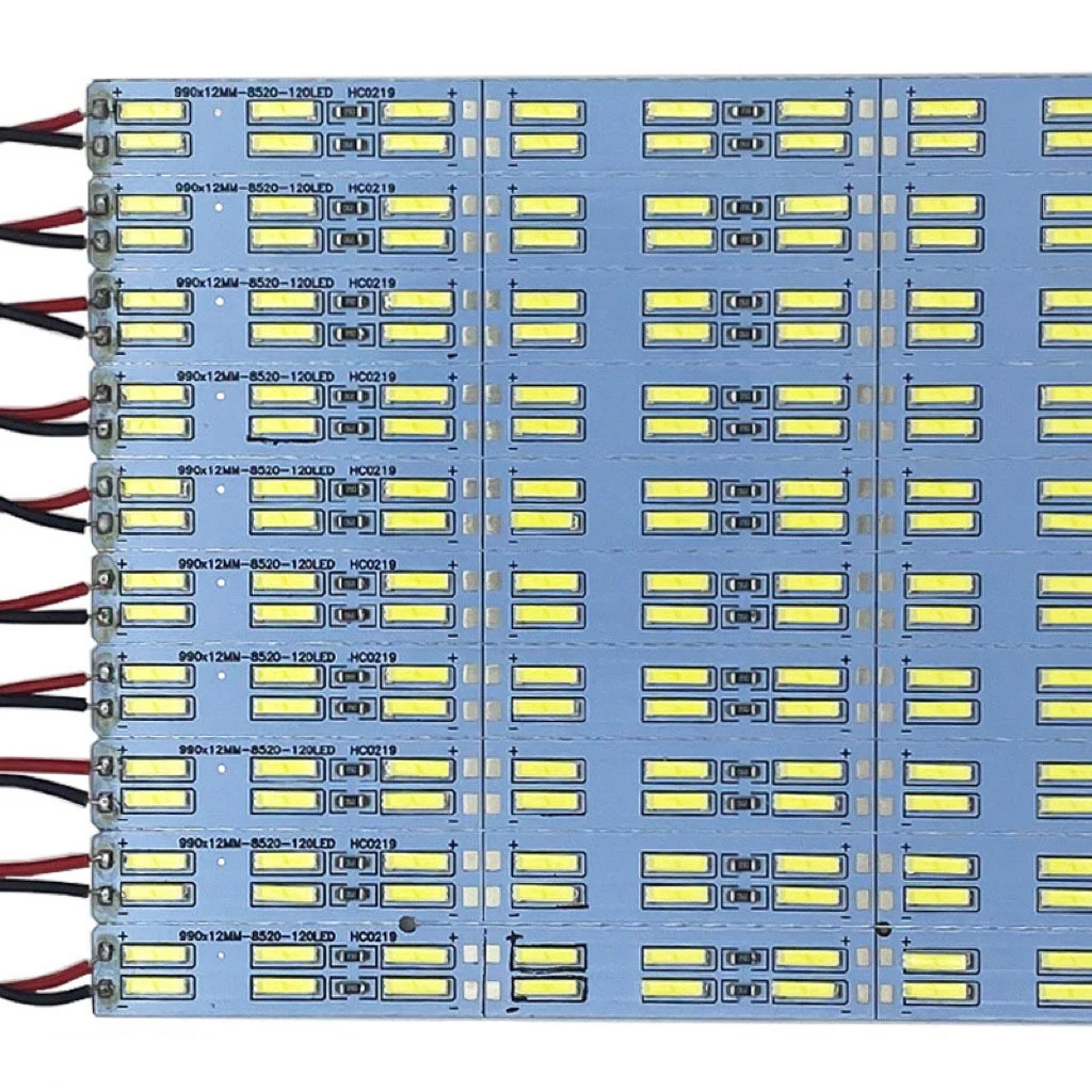 SMD8520 7020 led strip light Double Row 120Leds/m Led Rigid Hard Bar DC12V Super bright Cold white 50cm 10Pcs/lot