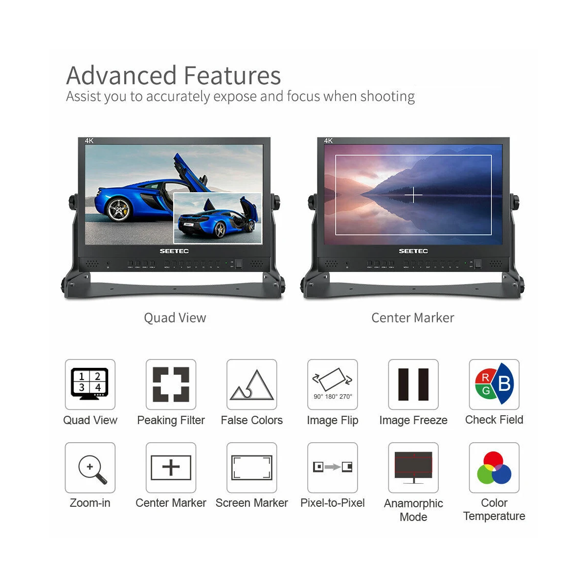 SEETEC ATEM156 15.6-inch Live Broadcast Controller Display With 4 HDMI Input Output Quad Split Display for ATEM Mini