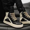 Men High-top Shoes Ankle Boots High-top Sneakers Riding Casual Shoes PVC Retro Designer Platform Sneakers for Street Club 5