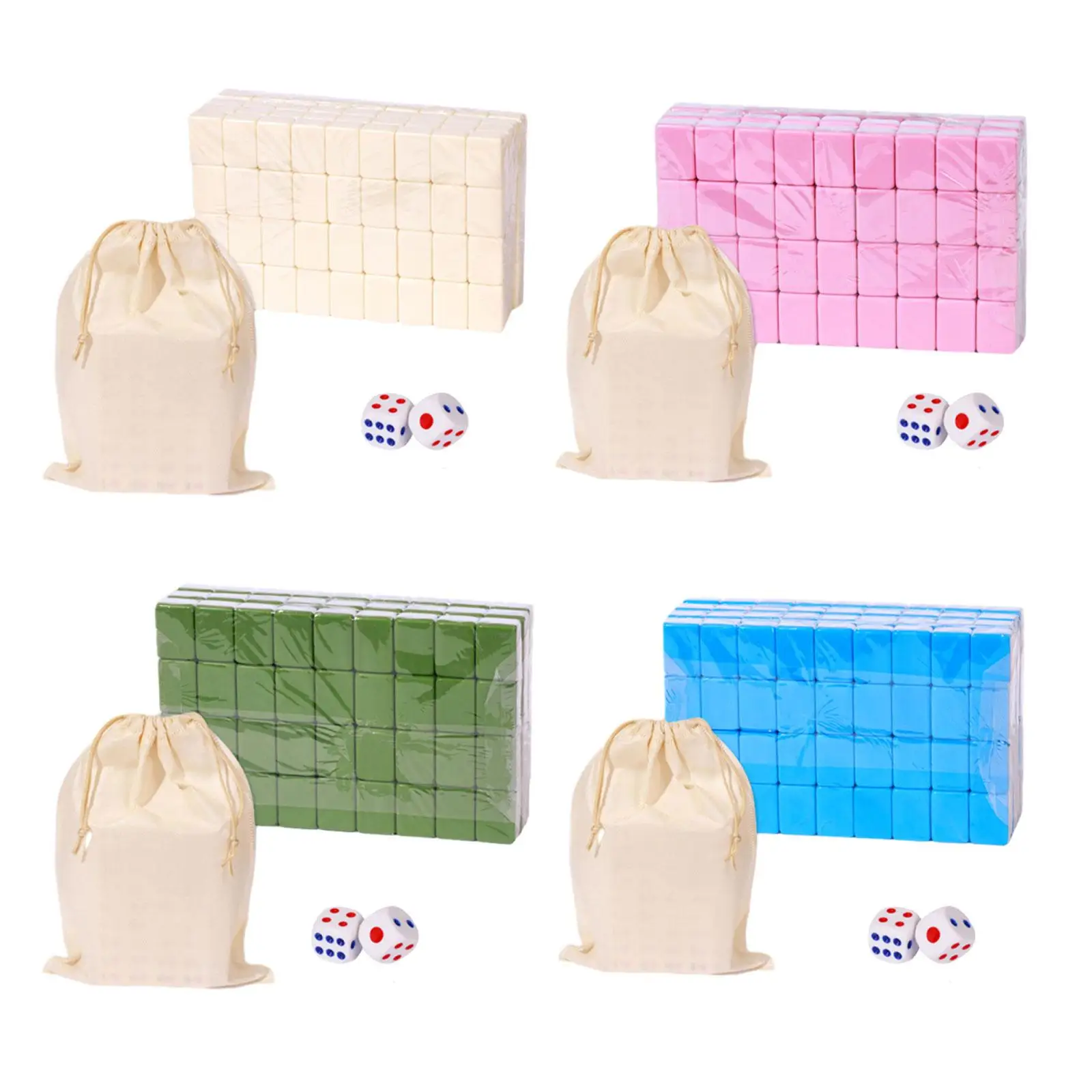 

Travel Mahjong Set Classic Tiles Games with Storage Bag Portable Brain Activities Game for Travel Party Table Game Strategy Kids