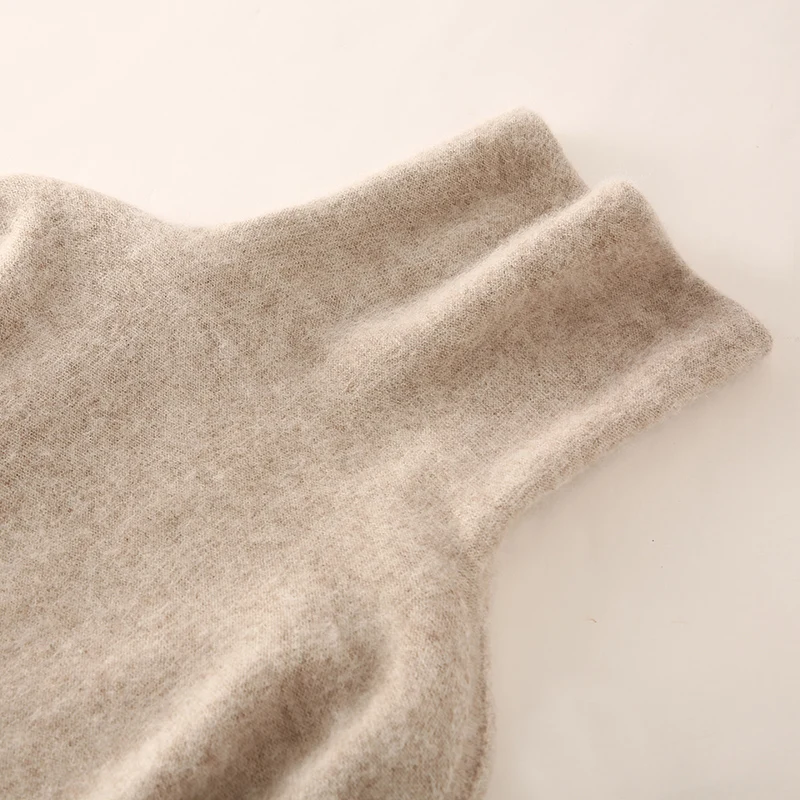 ZYCZCXX 100% Mink Cashmere Women Sweater Basic Bottoming Female Pullover Long Sleeve New Knitwear Tops turtleneck Autumn Winter 3