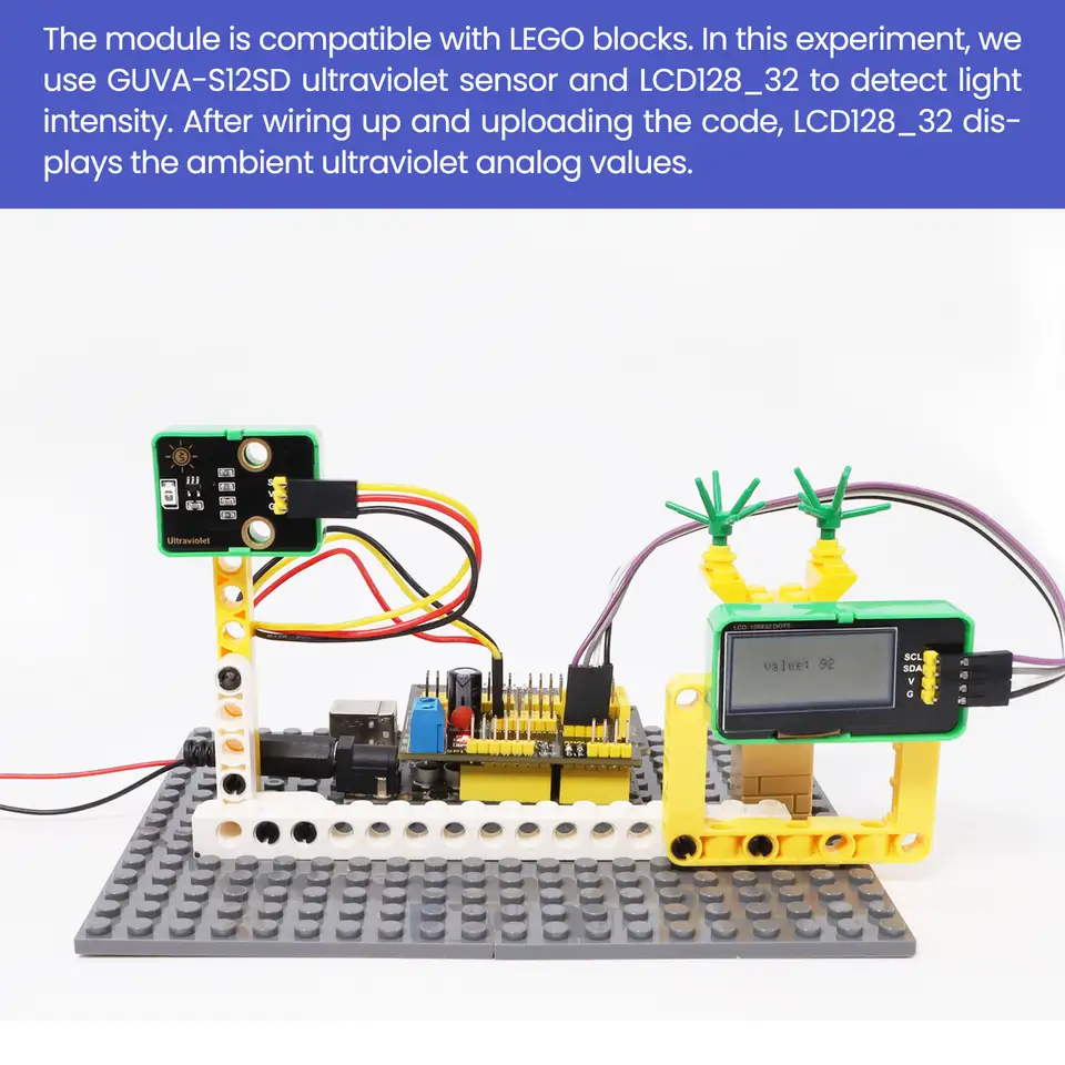 GUVA-S12SD Solar UV Ultraviolet Sensor DIY Electronic Building Blocks For Arduino/Kidsblock/Mixly/Python Programming image 5