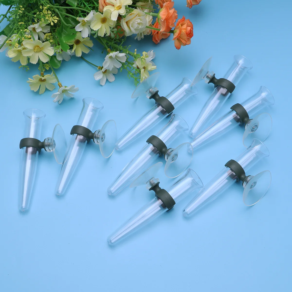 8 Pcs Plastic Vases Storage Tube Flower Shop Suction Cup Fresh Nutrition  Orchid Glass pipes - AliExpress