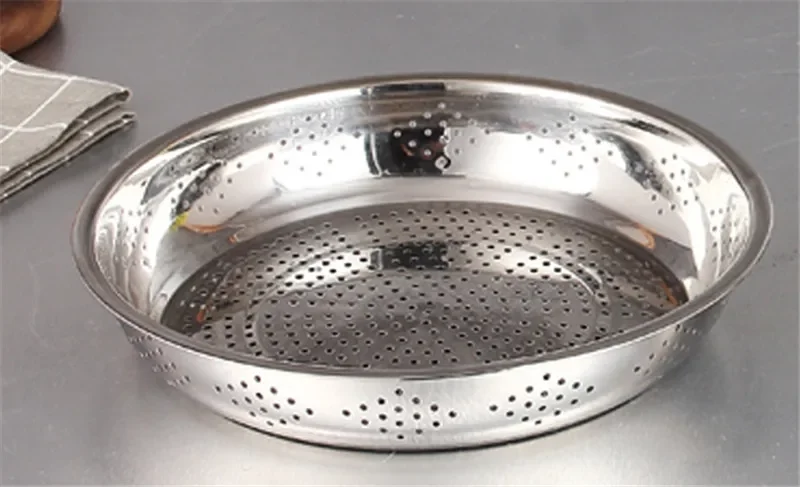 Thickened Stainless Steel leak colander Plate Round hole tray Deep