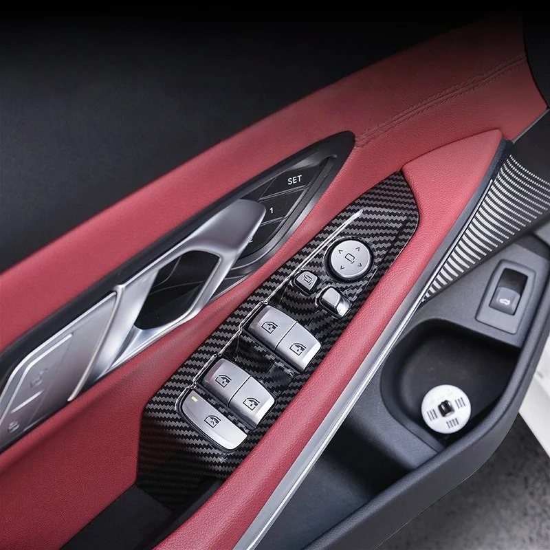 BMW 3 시리즈 4 시리즈 G20 G21 G22 2020-2022 ABS 카본 파이버 자동차 기어 패널 커버 인테리어 키트 트림 스티커 자동차 액세서리
