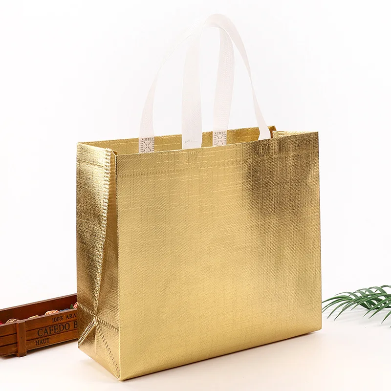 

Reusable Women Shopping Bag Large Capacity Non-woven Fabric Storage Bags Laser Glitter Female Handbag Grocery Tote Eco Bag