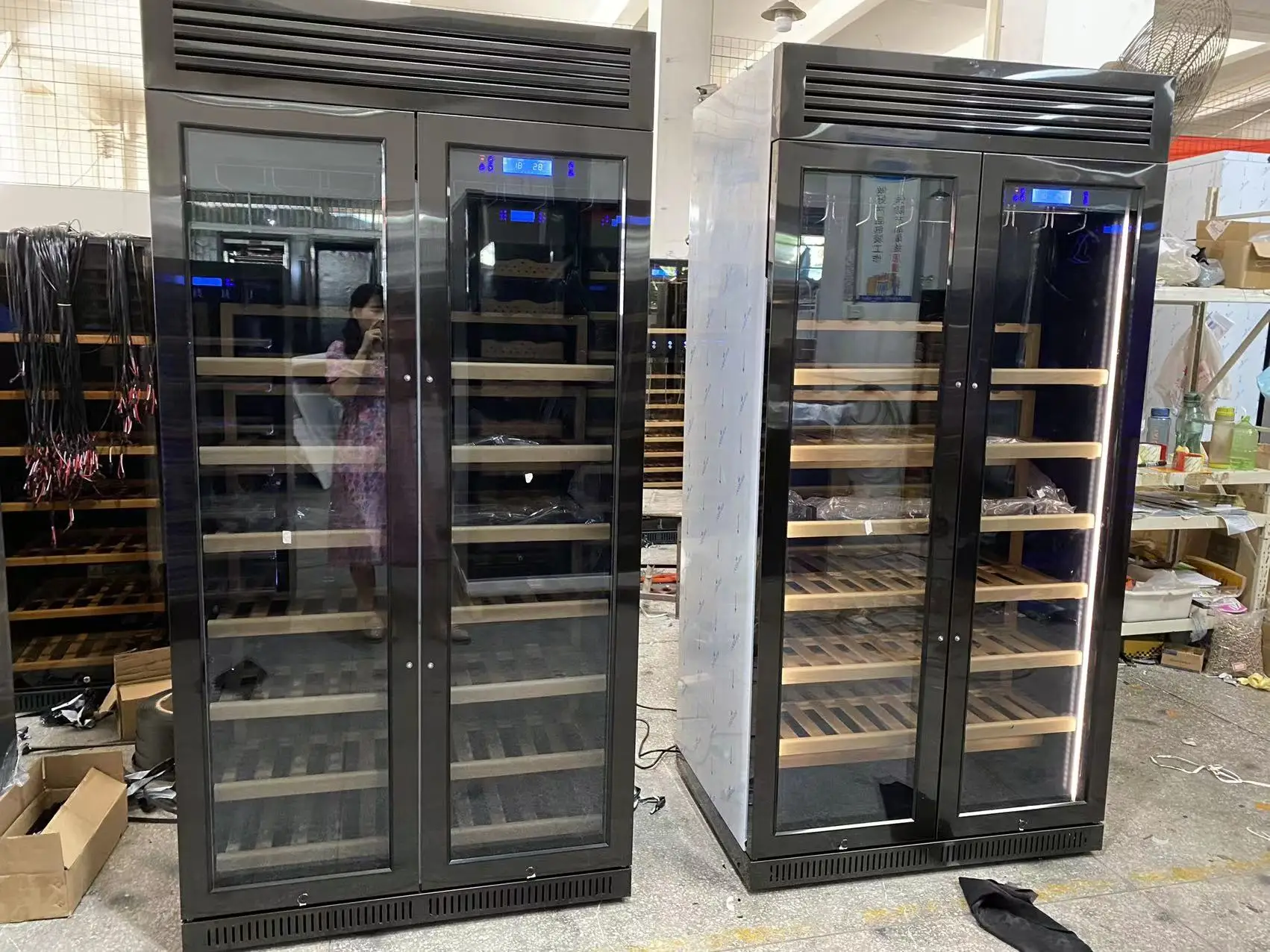 Tempered Glass Modern Wine Cellar Cabinet Wine Coolers Refrigerator Stainless Steel