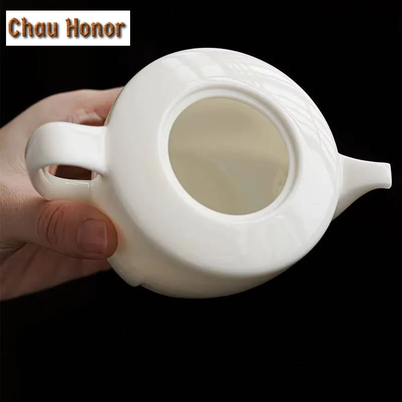 200ml Boutique White Porcelain Teapots Handmade Household Kungfu Teaset Ball Hole Filtration Beauty Pot Tea Ceremony Accessories
