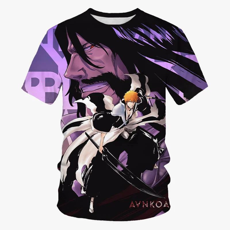 

Футболка мужская с 3D-принтом японского горячей крови, повседневная тенниска с коротким рукавом и круглым вырезом в стиле Харадзюку