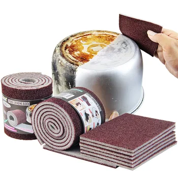 1Roll/10PCS Emery Sponge Magic Wipe Cleaning For Removeing Rust Pan Descaling Clean Rub Kitchen Gadget Bathroom Accessory Dish 1