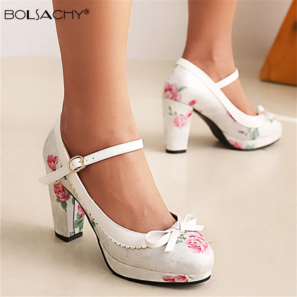 

Туфли-лодочки женские на платформе, Высокий блочный каблук, ремешок на щиколотке, офисная обувь для танцев и вечерние, весна 2023