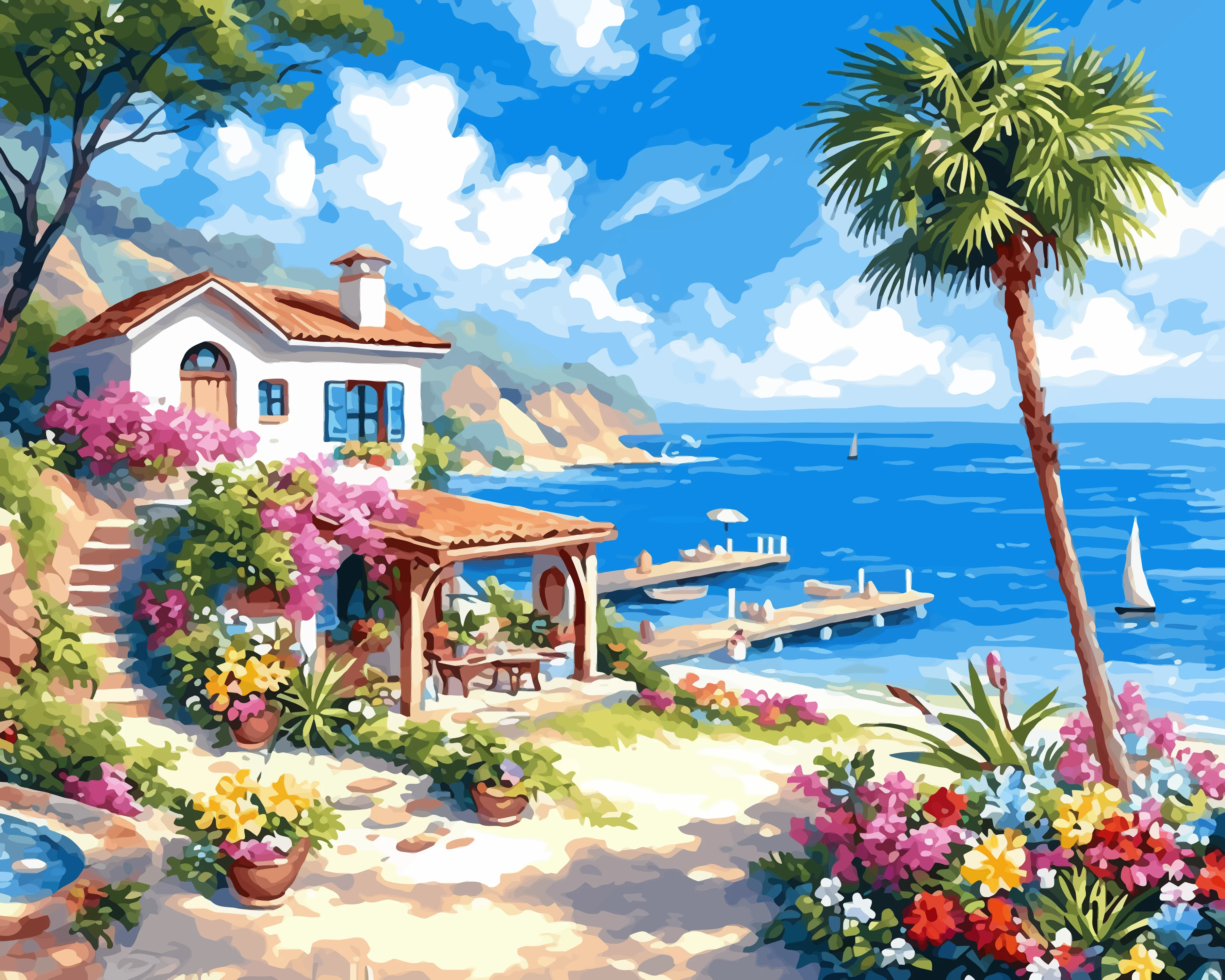 Deluxe DIY Scenic Oil Painting Kit - 40x50cm Canvas