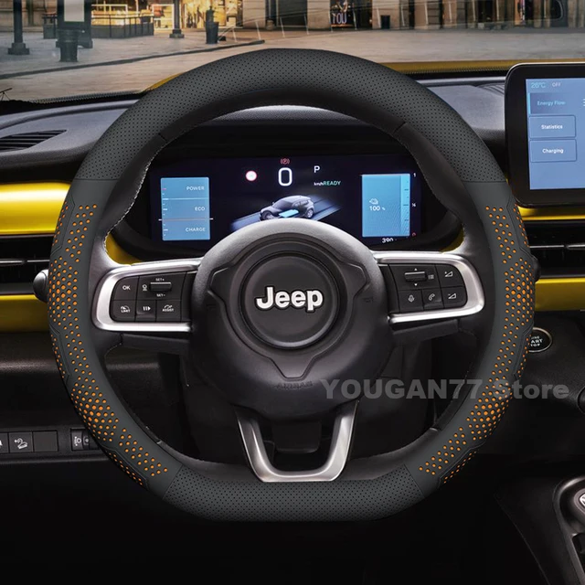 Leather Car Steering Wheel Cover For Jeep Avenger 2024 2025 Auto Steering Wheel Jeep Avenger Accessories 1