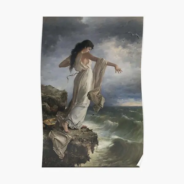 

Death Of Sappho By Miguel Carbonell Selv Poster Vintage Decoration Picture Home Print Decor Room Funny Painting Wall No Frame