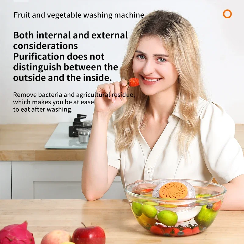 Portable Fruit Vegetable Washing Machine Household Fruits Vegetables Wash Ingredients Fully Automatic Food Cleaner Machine