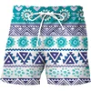 Colorful Ethnic Pattern Beach Shorts For Men Exquisite 3D Printed Swim Trunks Summer Vacation Short Pants Loose Board Shorts 4