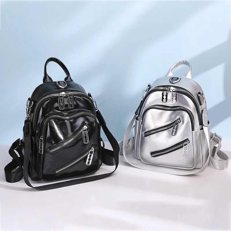 Small Backpack Women Multifunctional PU Leather Backpacks 2021 New Fashion High Quality Ladies Casual Travel Backpack School Bag