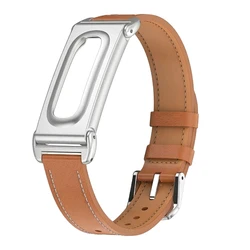 Durable Metal Protective Case with Breathable Microfiber Leather Band - Quick Release Wristband - Fitbit Air (LBrS)