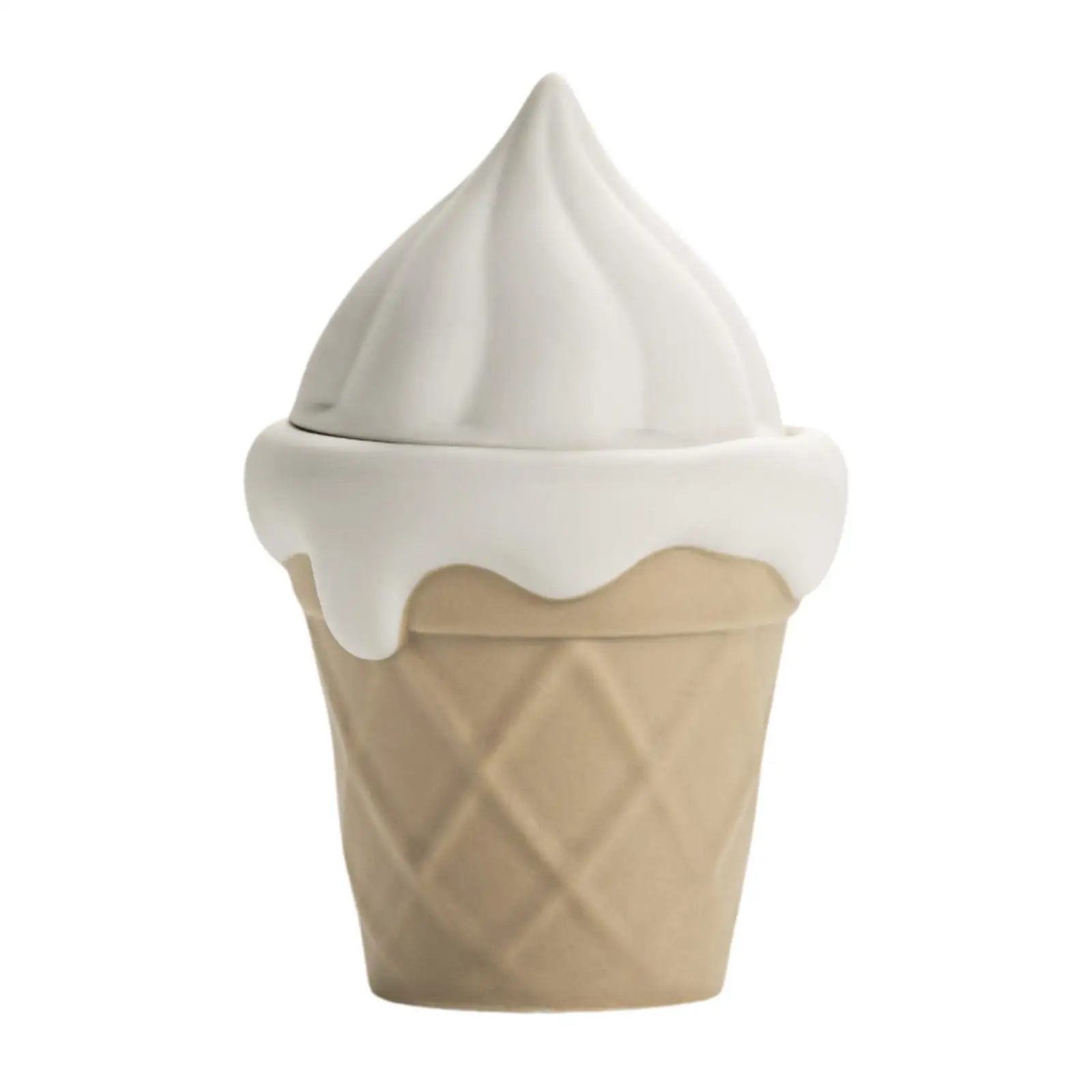 Candle Cup Ice Cream Shaped Ceramic Ornament for Office Party Living Room