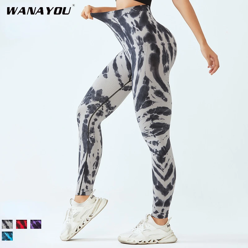 

Seamless Tie Dye Scrunch Yoga Leggings For Women High Waist Push Up Gym Tights Tummy Control Workout Sport Fitness Pants Ladies
