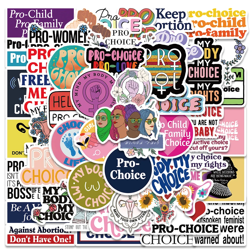 

10/52Pcs Pro-Choice Stickers Aesthetic Graffiti Decals Vinyl Waterproof Laptop Luggage Notebook Fridge Scrapbook Phone Sticker