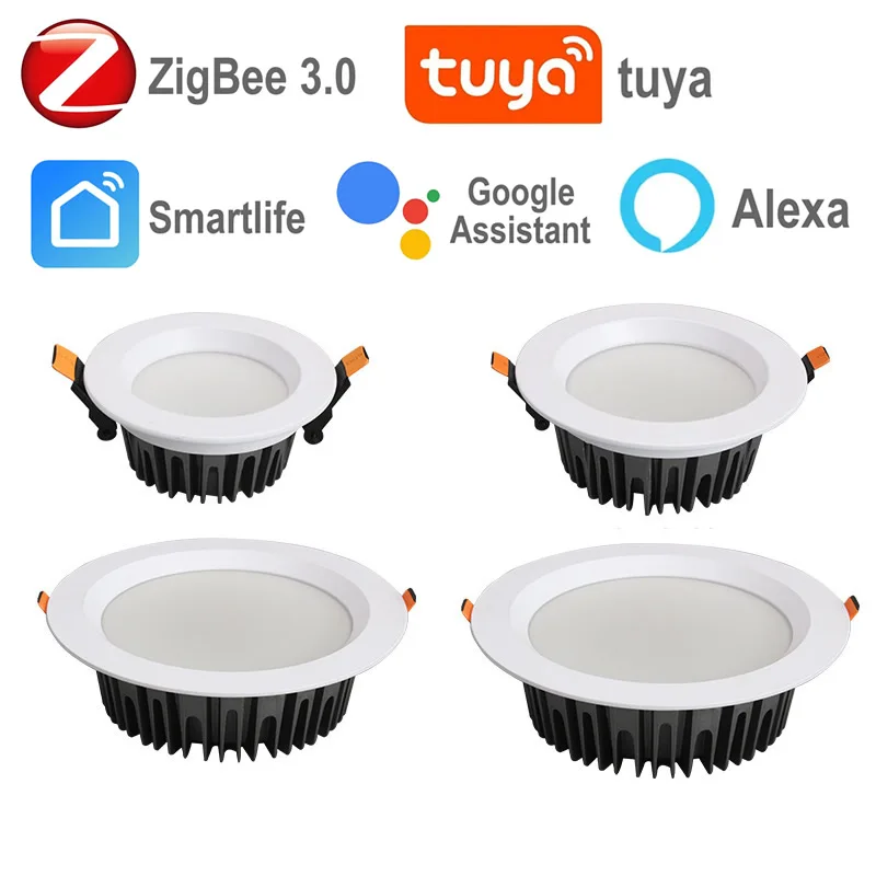 

Tuya Smart ZigBee Led Downlight Dimmable 12W Alexa Assistant Smart Life Ceiling Light Bedroom Kitchen Spotlight Google Home