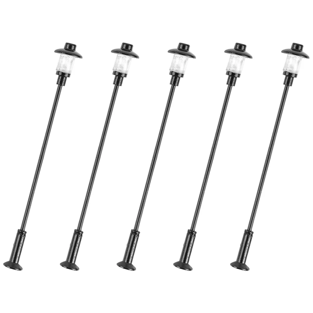 

5 Pcs Model Miniature Micro Landscape Garden Light Child Decor Fairy Lights Street Stainless Steel Plus Abs