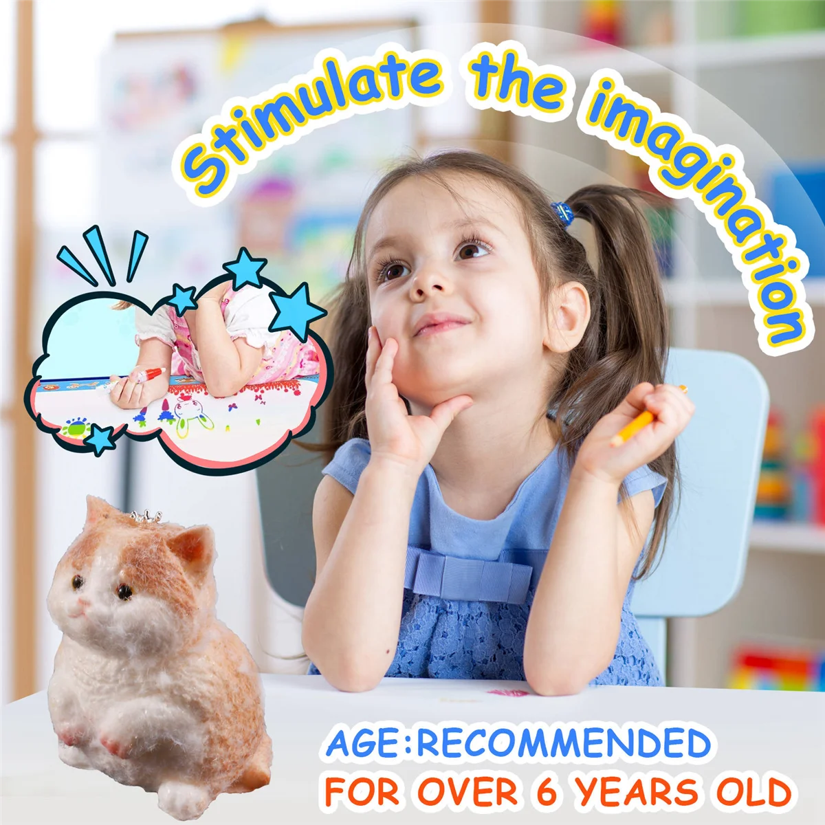 BAAU Medium Squishy Cat Toys Stress Relief Cat Squishy Toys Funny Soft Stress Toy Gifts,E