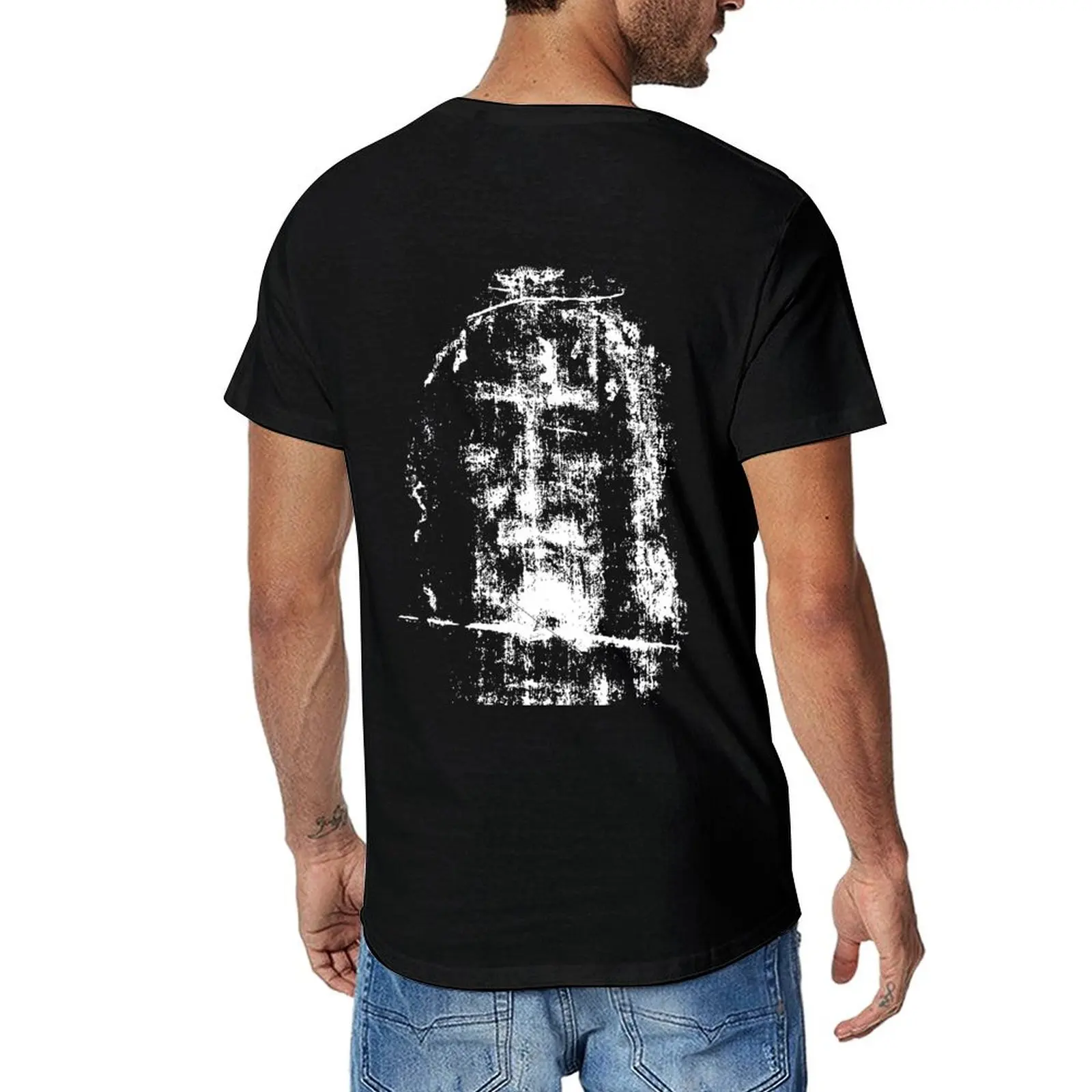 

Мужская хлопковая футболка с изображением лица Иисуса Христа