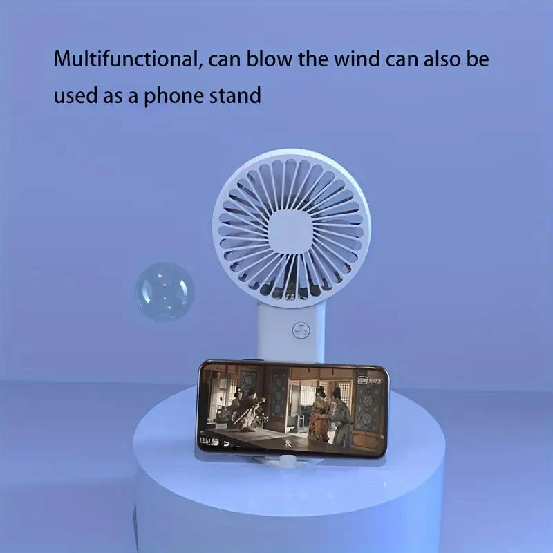 Portable Handheld USB Charging Fan, Mini Desk Fan With Mobile Phone Stand, Compact Outdoor Cooling Fan