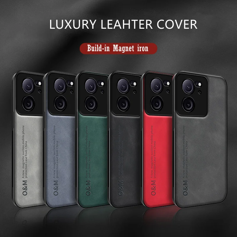Vintage Matte Leather Phone Case with Built-in Magnetic Silicon Cover