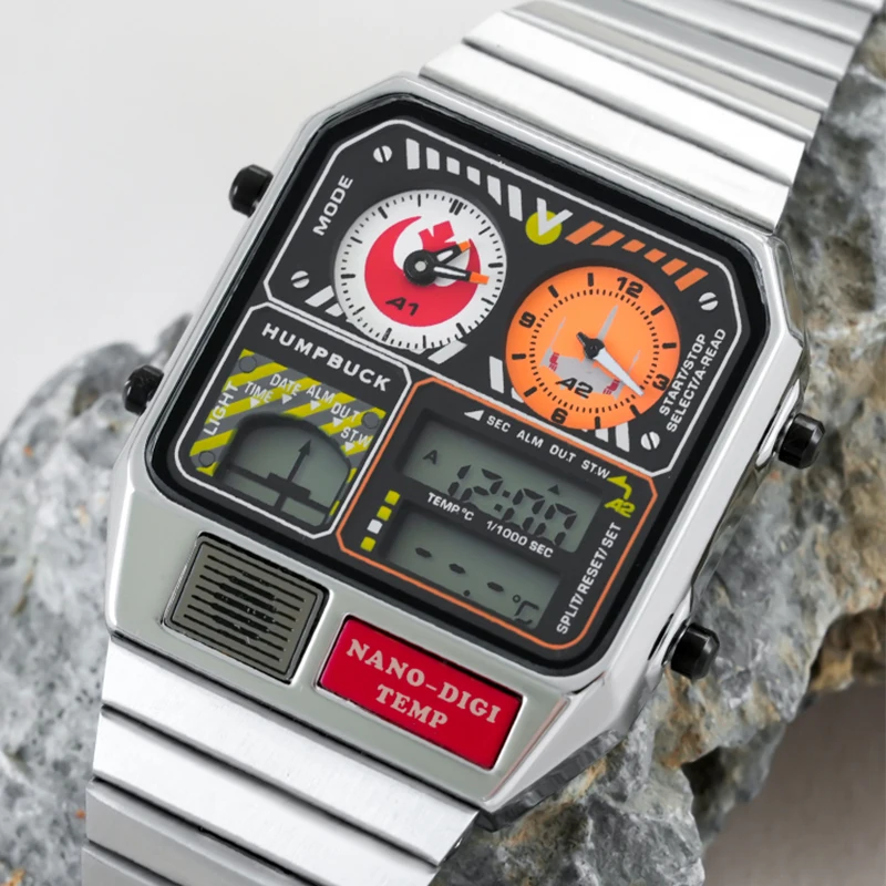 HUMPBUCK Square Shape Watch Wake Up on Time with Alarm Feature