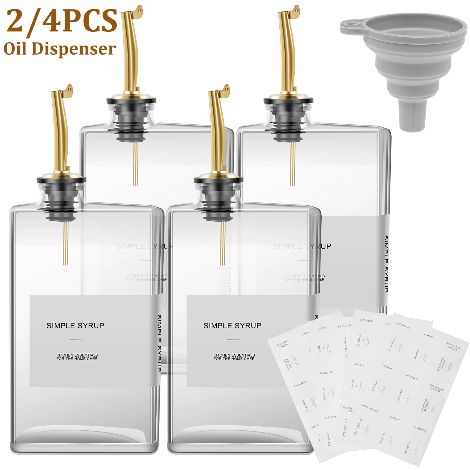 500ml Rectangular Olive Oil Dispenser Glass Bottle Transparent Large Capacity Dispenser Bottle Well Sealed Container Convenient oil container