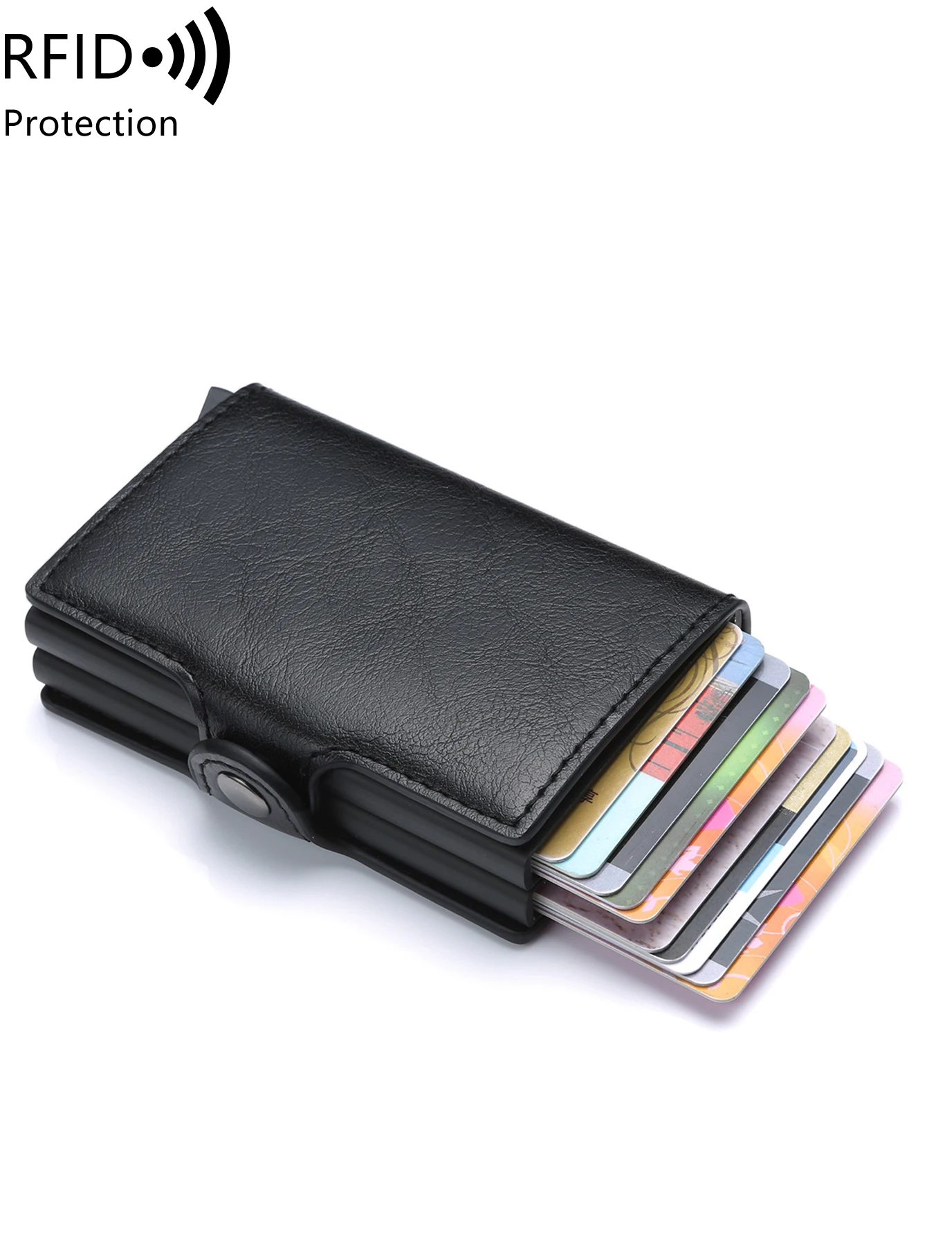 Credit Card Holder with RFID Blocking,Pop Up Leather Money Clip Wallet for Men,Double Card Case Credit Card Holder Wallet