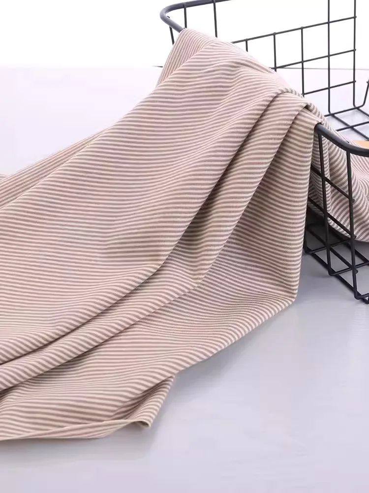 wide 1mm stripe 100% cotton knitting elastic fabric DIY sewing clothing cloth 165cm wide 100% tissu hometextile tela sewing 3