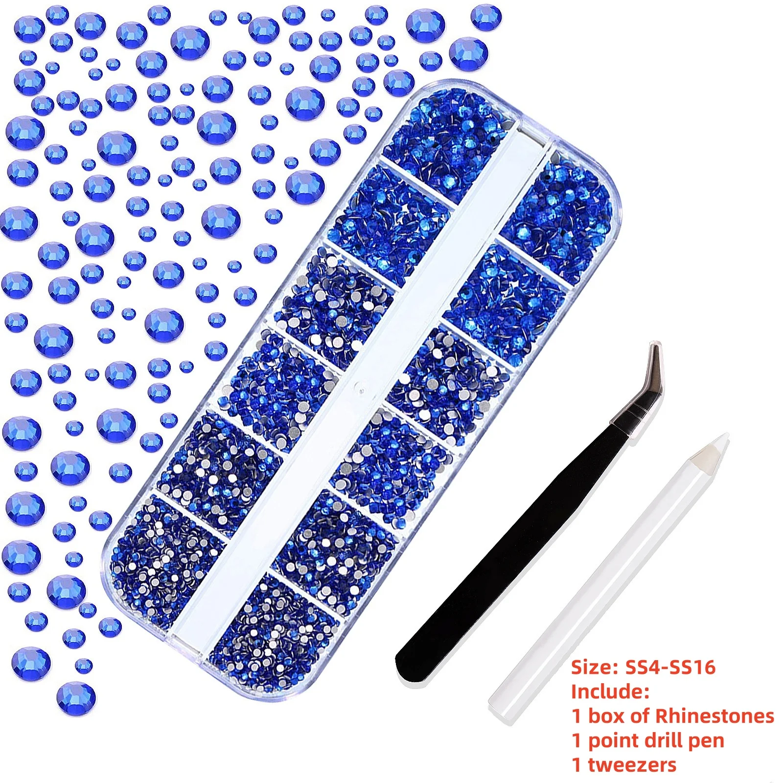 Sparkling Crystal Nail Art Rhinestones Kit with Tools