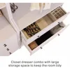 armoire and Drawers Design, Ample Storage Space Whites Closet  Metal Handles, Fits All Home Decor Styles, Wardrobe 4