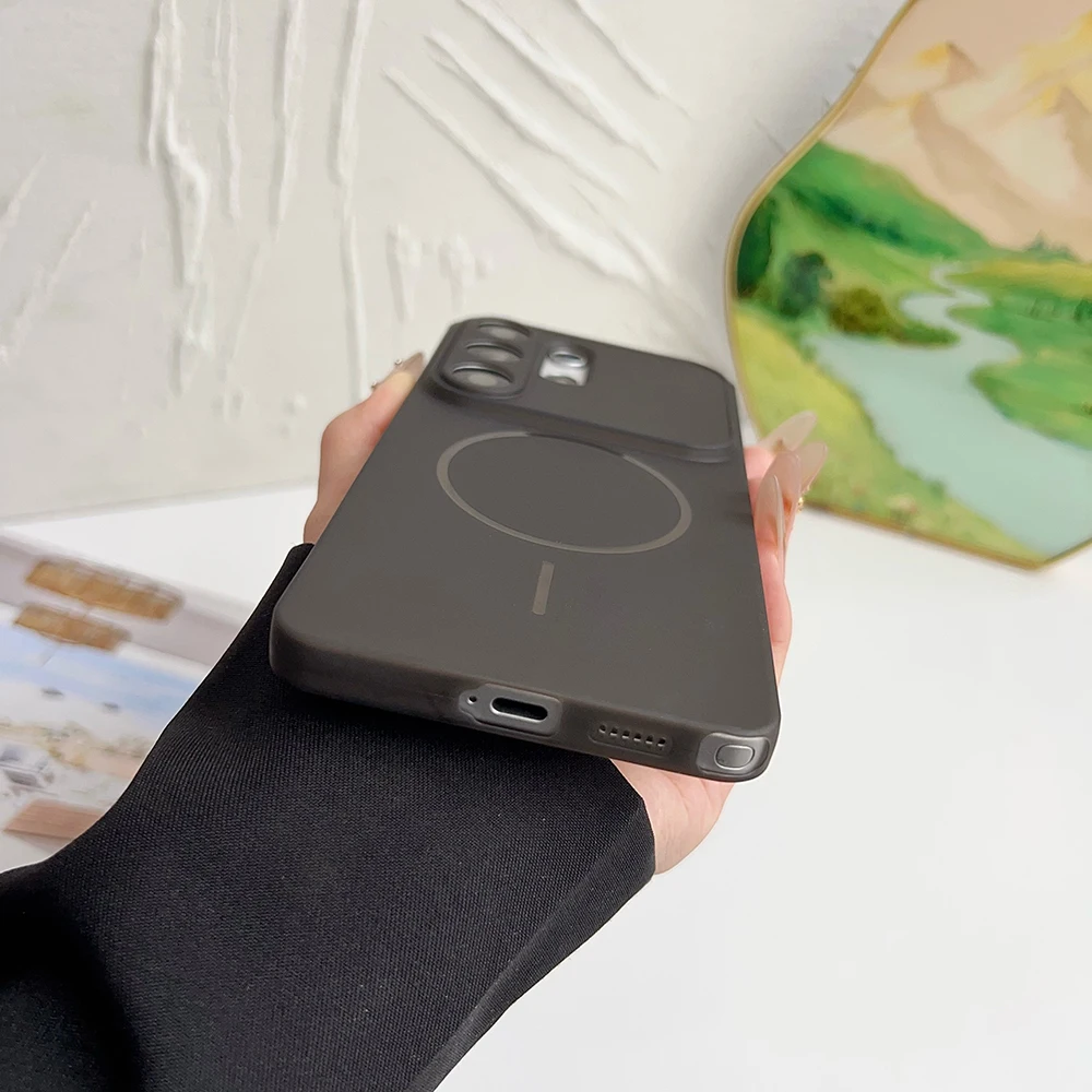 Ultra Thin Matte Magnetic Case - Shockproof Cover with MagSafe Compatibility