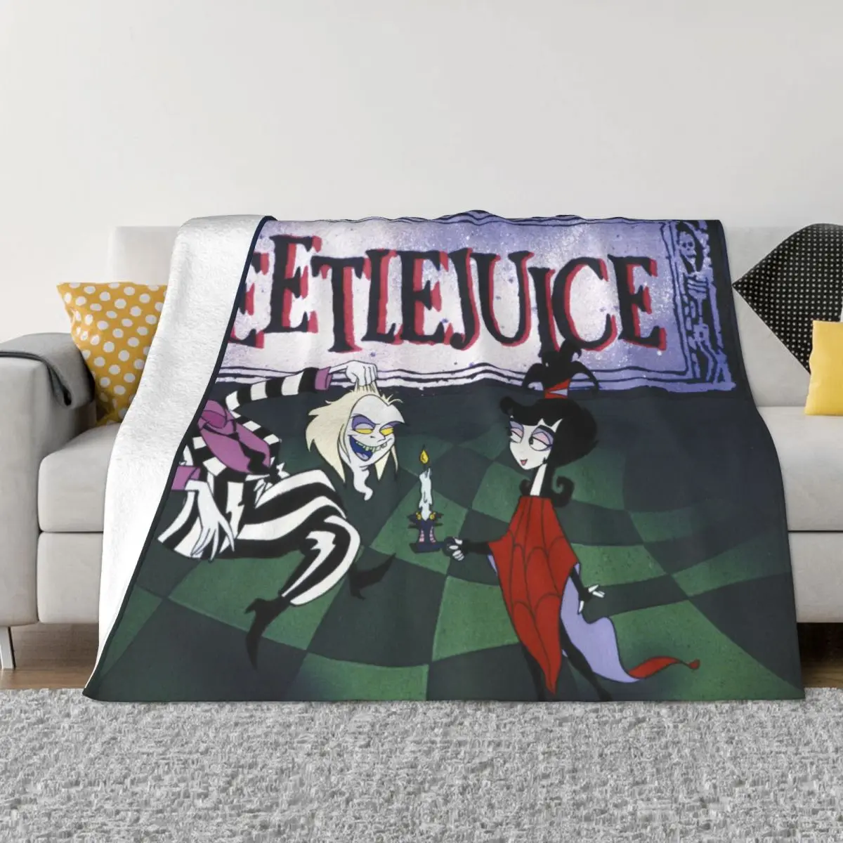 

Beetlejuice Horror Movie Blanket Flannel Summer Cartoon Multifunction Warm Throw Blanket for Bed Travel Bedspread