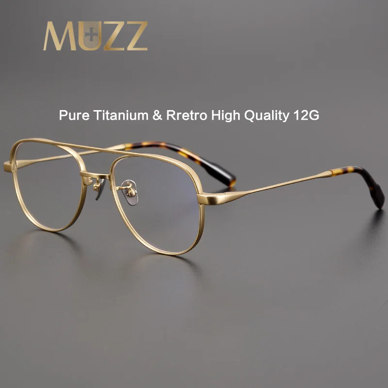 Men Pure Titanium Pilot Glasses Frame Women Retro Luxury Brand