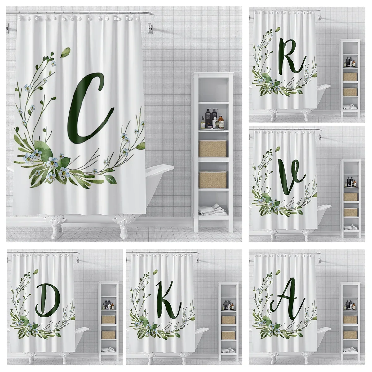 

Водонепроницаемая занавеска для душа, 26 букв, 180x200 240x200