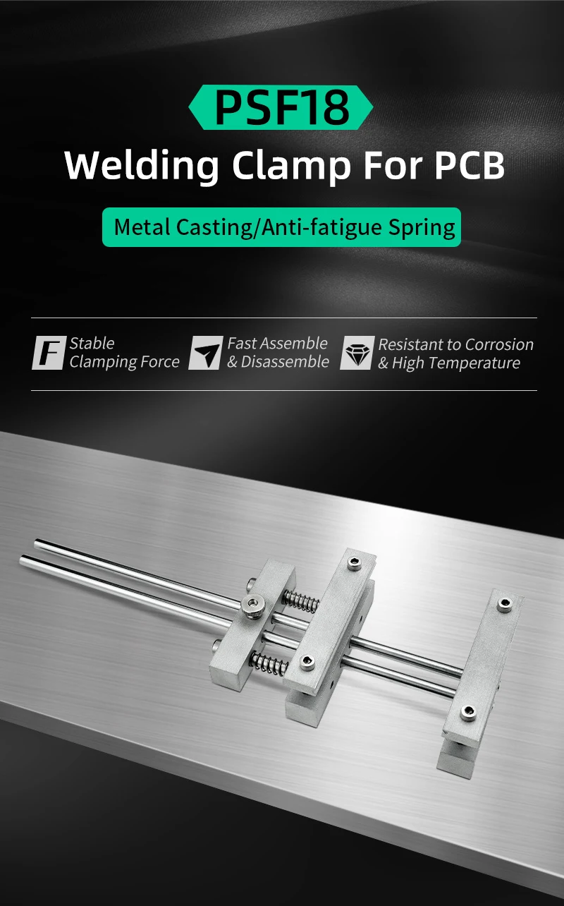 Description Picture 2 of itemSEQURE PSF18 Metal Welding Clamps for Clamping and Fixing PCB Board Welding Auxiliary Tool with Adjustable Clamp Size of 0-180mm