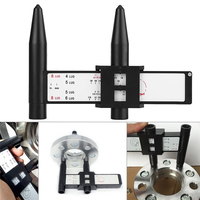 Measurement Cup Wheel Rim Gauge Car Bolt Pattern Sliding Measuring Tool Pcd  Ruler For 4 5 6 8 Lug